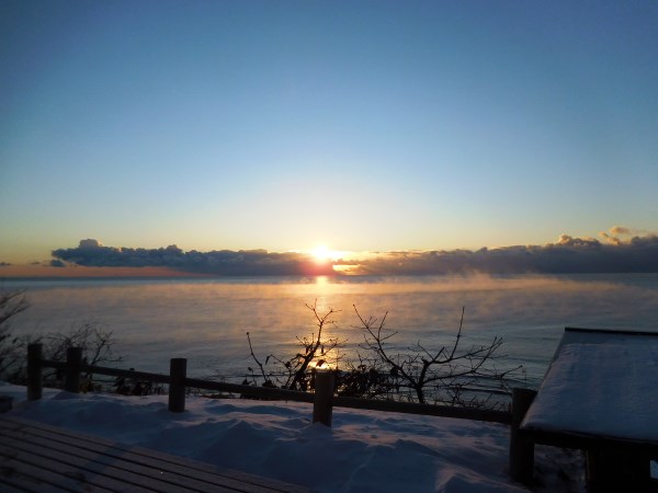 海の別邸ふる川から見える今日の朝日～平成28年1月17日